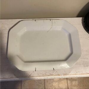 antique ridgway morley patent ironstone china white platter 15 inches
